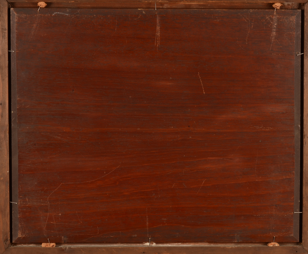 Edouard Govaere — Back of the mahogany panel