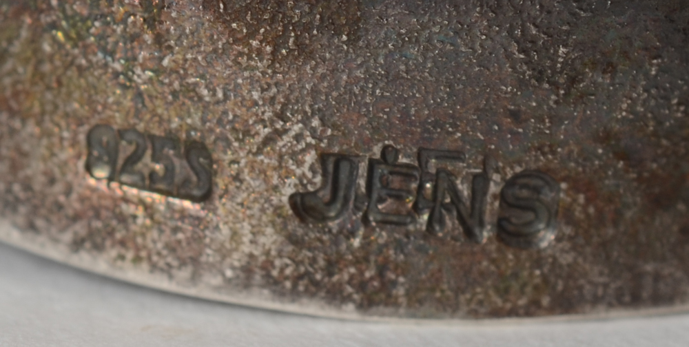 Jens Gudjonsson brutalist silver pendant — Alloy mark and makers mark on the side