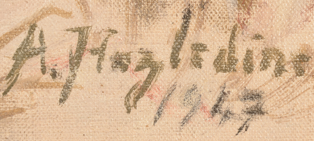 Alfred Hazledine — Signature of the artist and date bottom right.