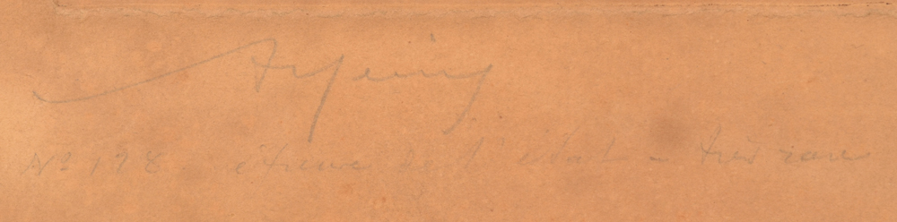 Armand Heins  — Signature of the artist in pencil and annotation