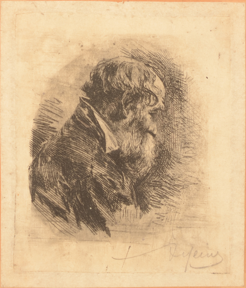 Armand Heins Profile of a bearded man — Eau-forte, Profile d' un homme barbu