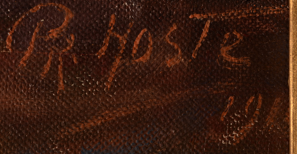 Constant Prosper Hoste — Signature of the artist and date 1911, in part obscured by the frame.