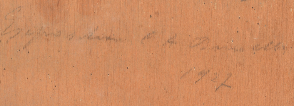Charles Houben — Detail of the inscription in pencil on the back