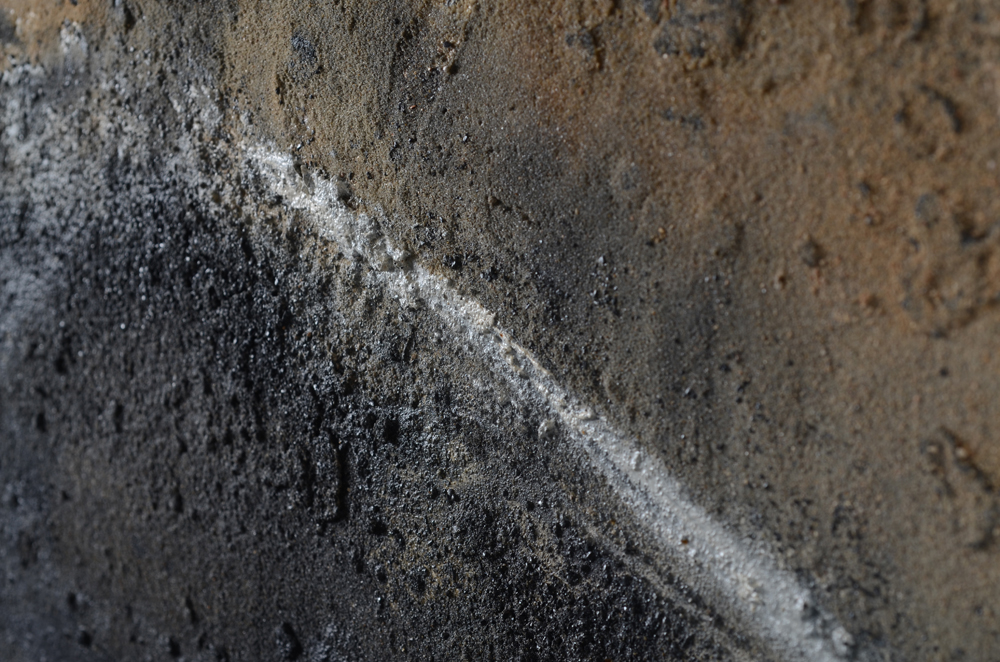 Alfons De Vogelaere, a rare and early matter painting, mixed media on board — Detail of the surface of the work