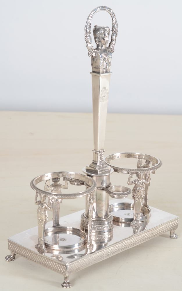 Silver Oil and Vinegar stand Paris 1809-1819 — View from the side