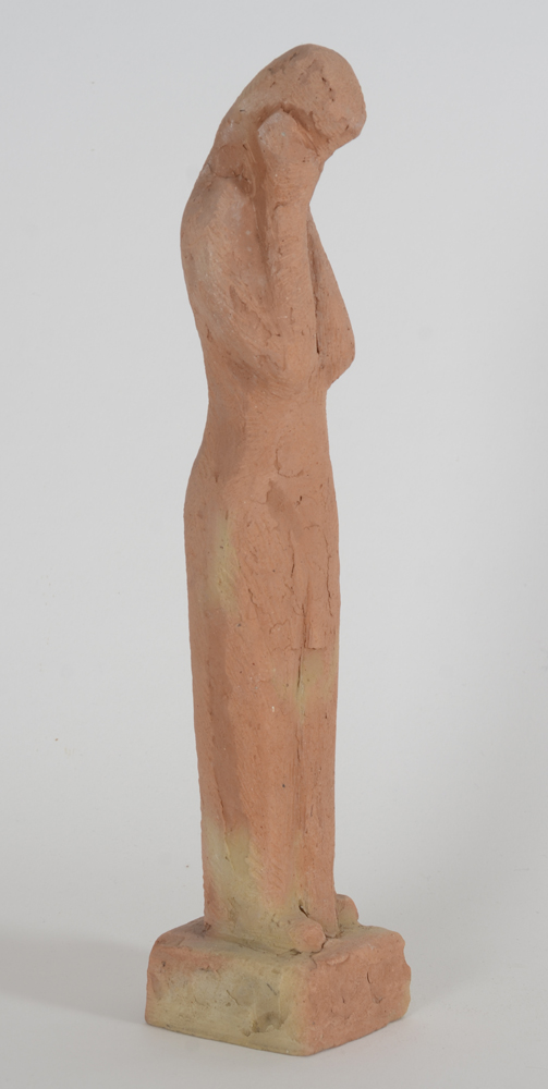 Roger Bracke, a grieving figure, lightly fired clay, probably unique — Other side