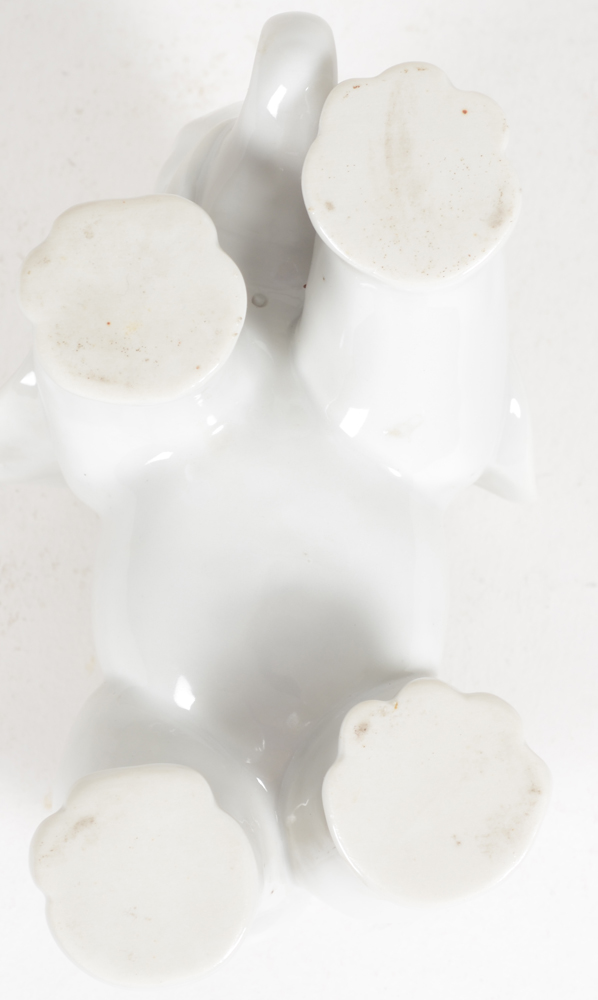 Small white porcelain elephant, 1940-1950's — Underside&nbsp;