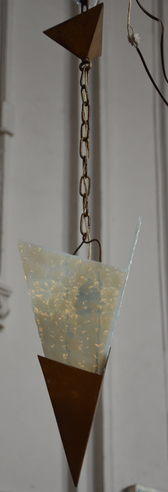 An unusual modernist-constructivist hall lantern, 1930's — The lamp during daylight