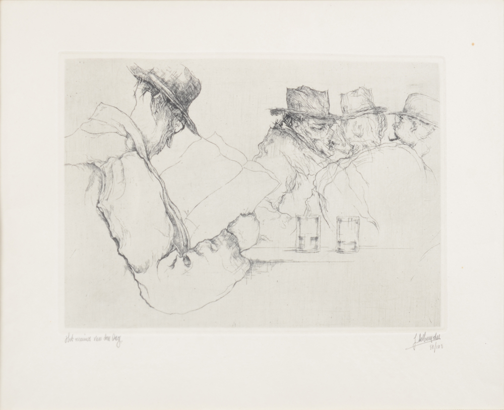 Jules De Bruycker — La nouvelle du jour, eau-forte originale signée&nbsp;