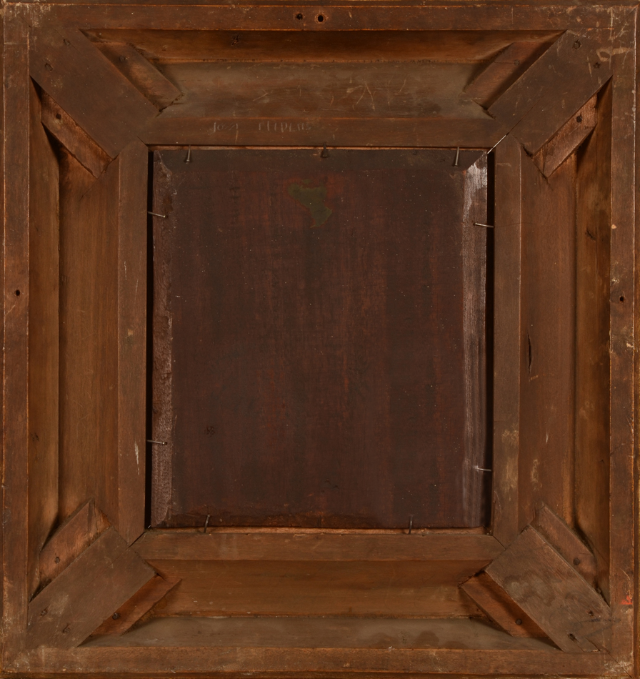 Josse Impens — Back of the mahogany panel