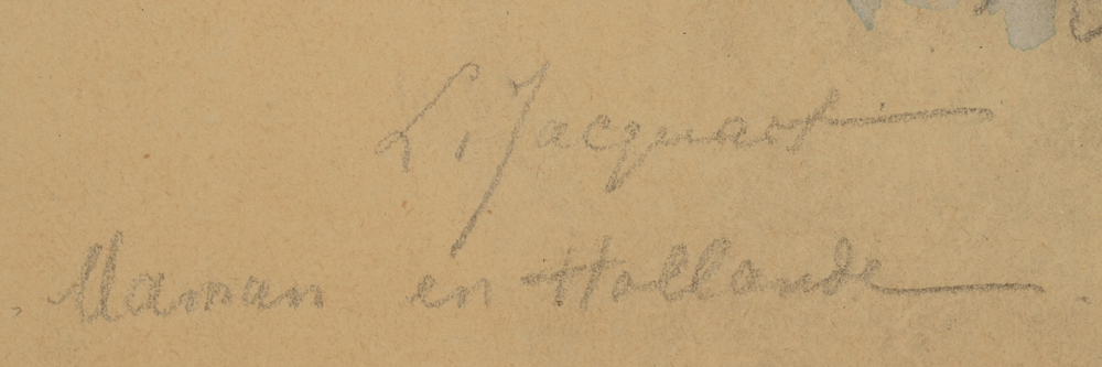 Lucie Jacquart — Signature of the artist and title, bottom left