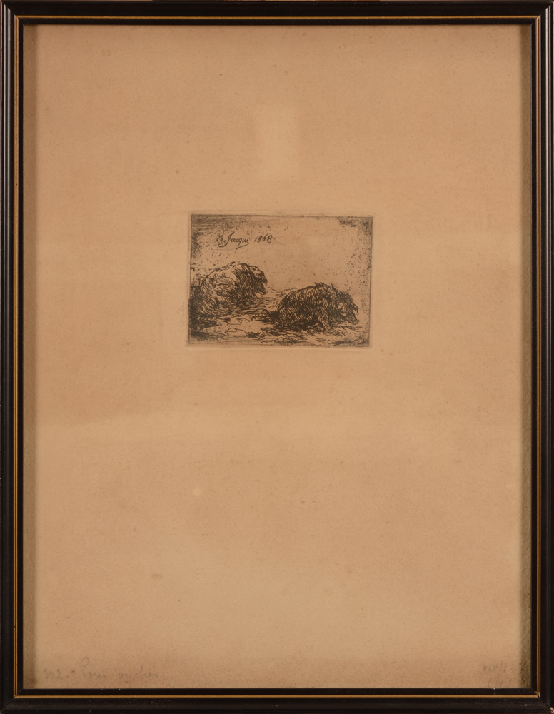 Charles Emile Jacque — The etching, full margins, in its frame
