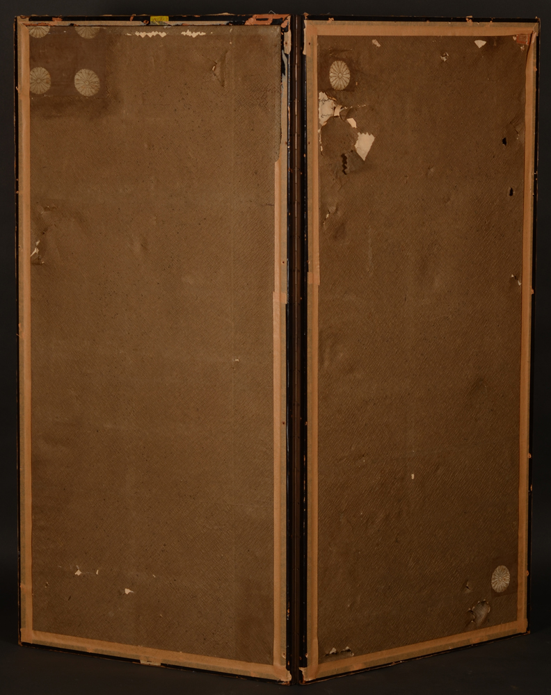 Japanese Screen — Backof the screen showing some damages and old restorations