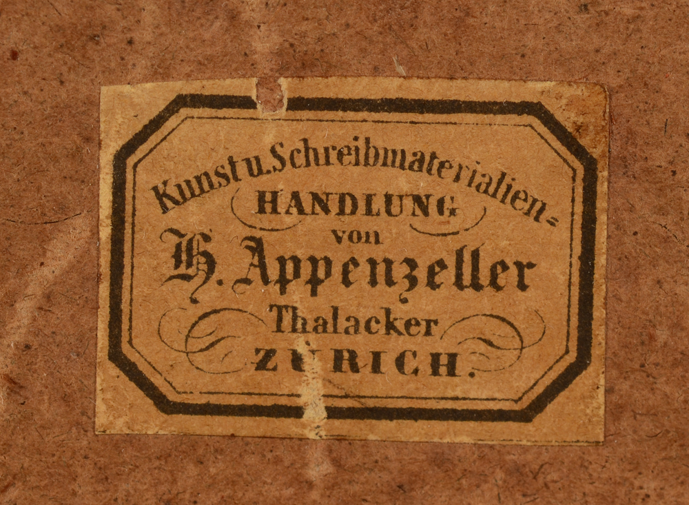 Arnold Jenny — Detail of the label of the frame maker
