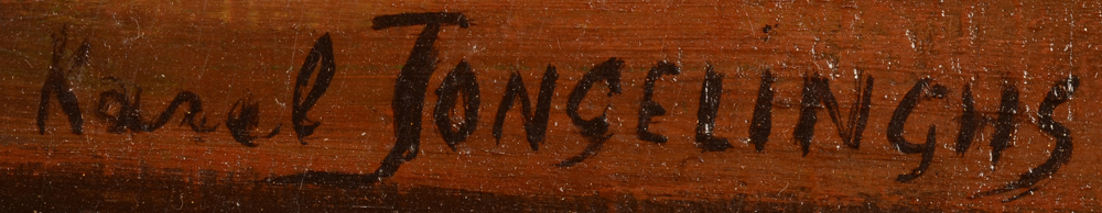 Karel Jongelinghs — Signature of the artist, middle right.