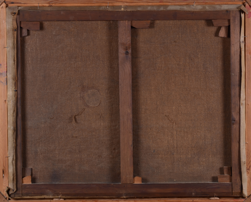 Piet Gillis — Back of the canvas, showing an old restoration