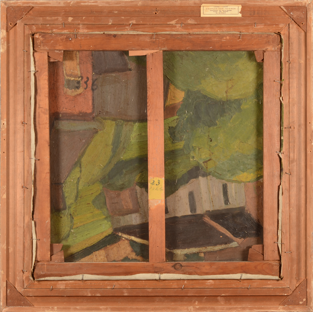 Henri Le Roux  — Back of the painting, showing an expressionist work probably from the 1920's&nbsp;