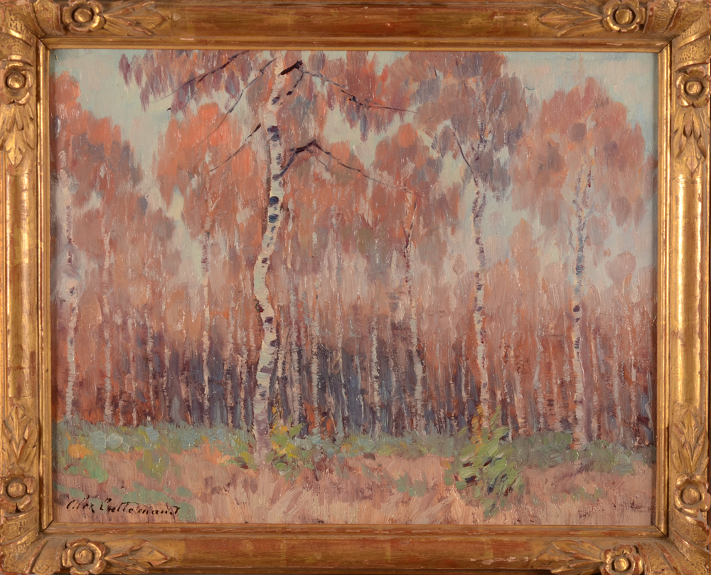 Alex Lallemand Birch trees — With its frame
