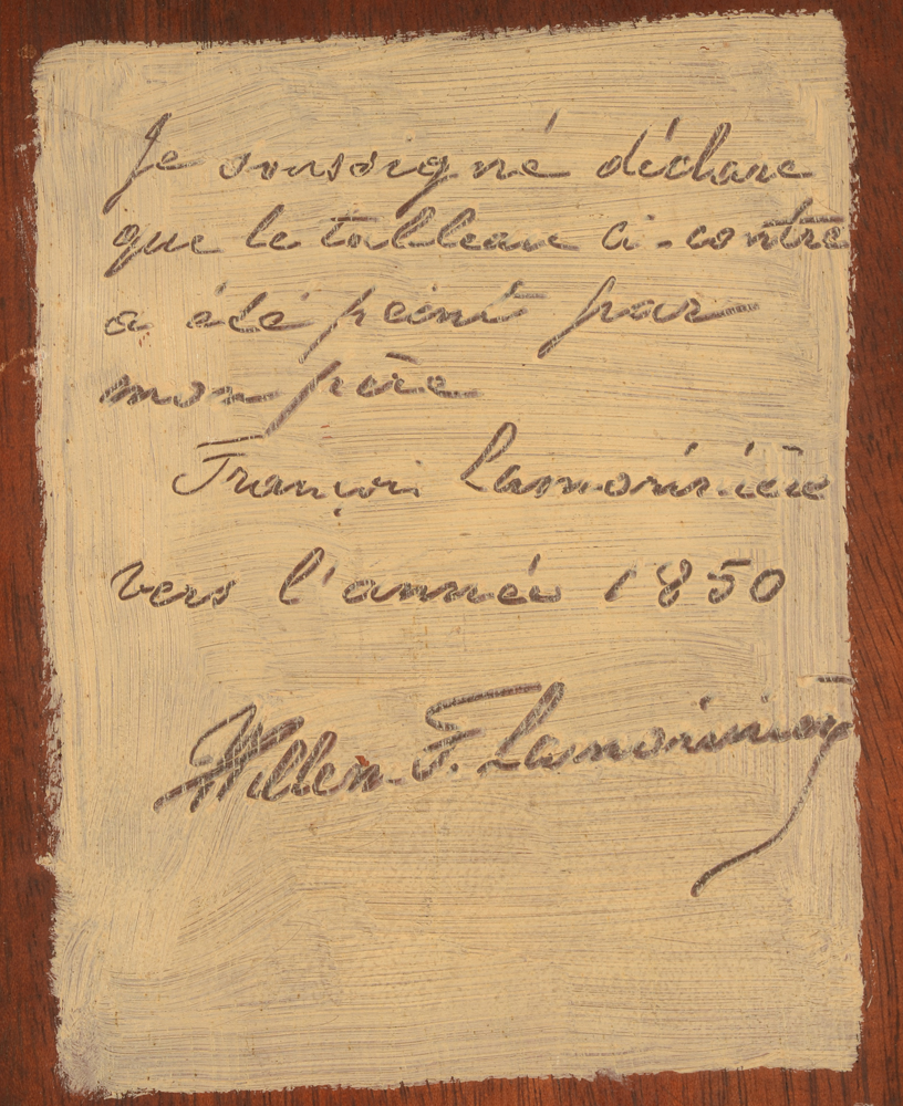 François Lamorinière Tree — Certificate on the back