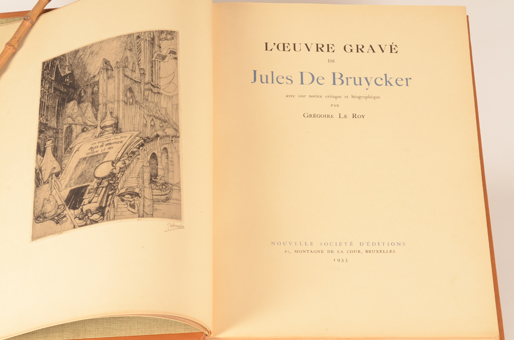 Gregoire Le Roy — Catalogue raisonne sur Jules De Bruycker, avec eau-forte originiale signe par De Bruycker