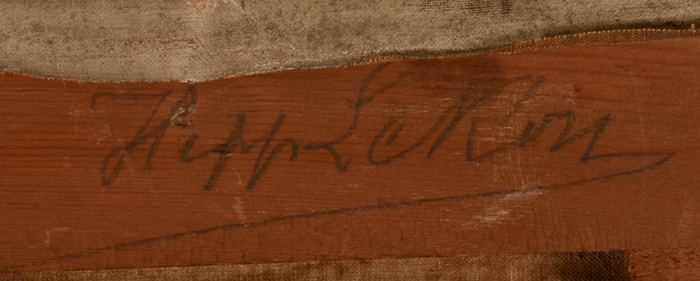 Hippolyte Le Roy — Signature of the artist in pencil on the back of the strecher