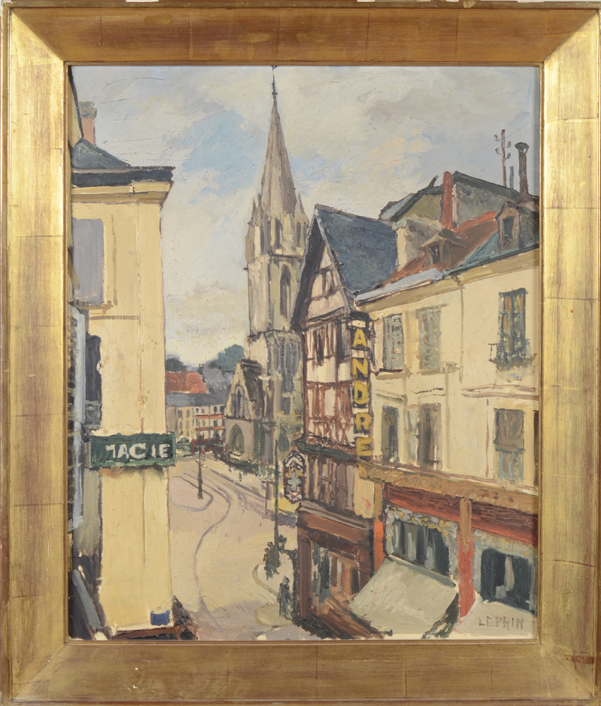 Marcel Leprin — A view of the historical centre of Caen in 1930, before the destruction of WO II.