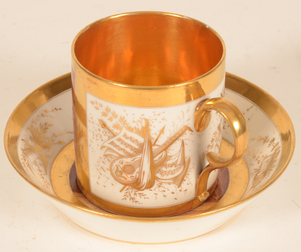Allegorical porcelain cup and saucer — Alternate view of the cup and saucer