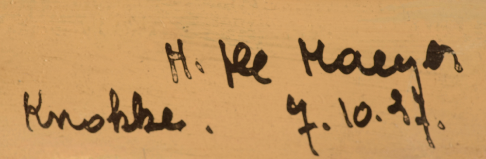 Hilaire De Maeyer — Signature, date and localisation bottom right