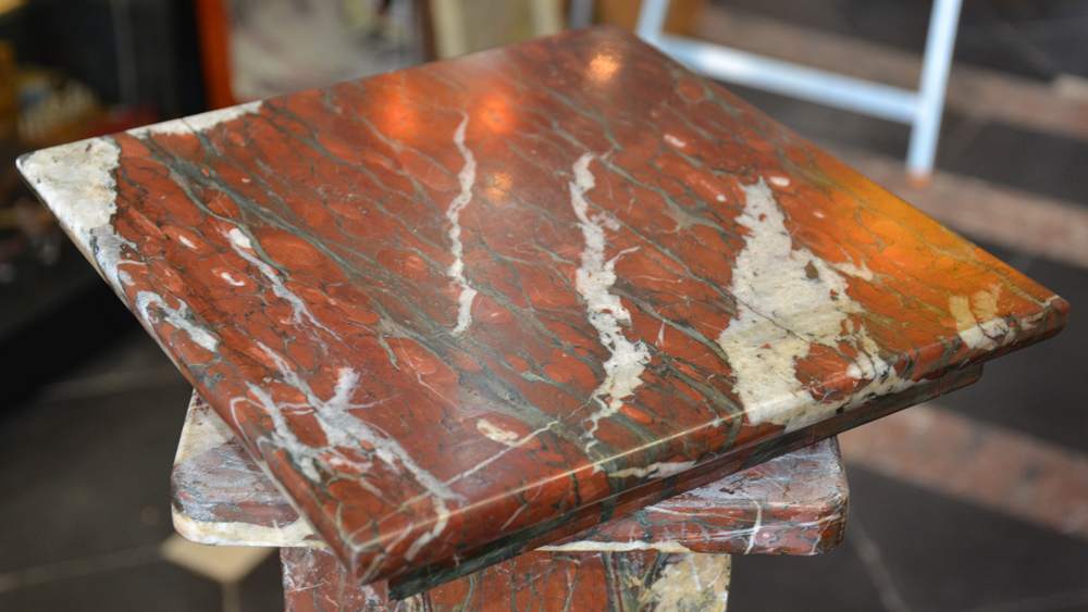 Marble Pedestal — The pedestal has a swivel top in good condition
