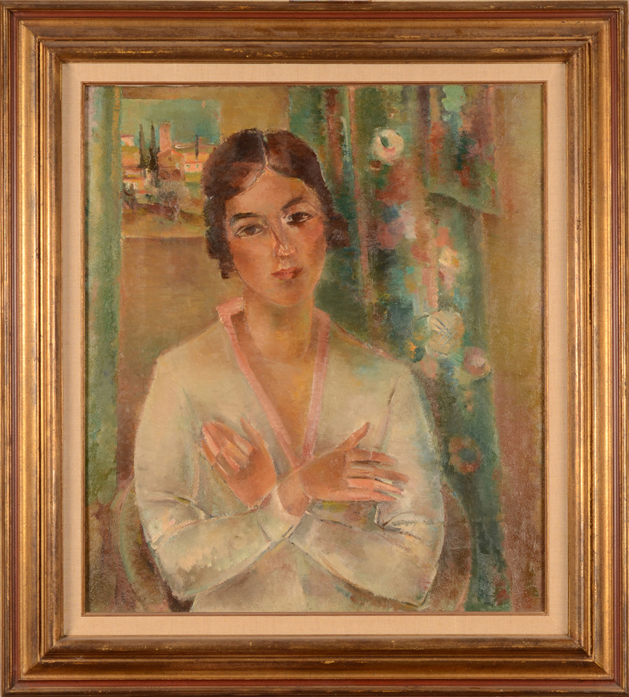 Maurice-Jean Micha — Très beau portrait expressioniste, huile sur toile, non signée
