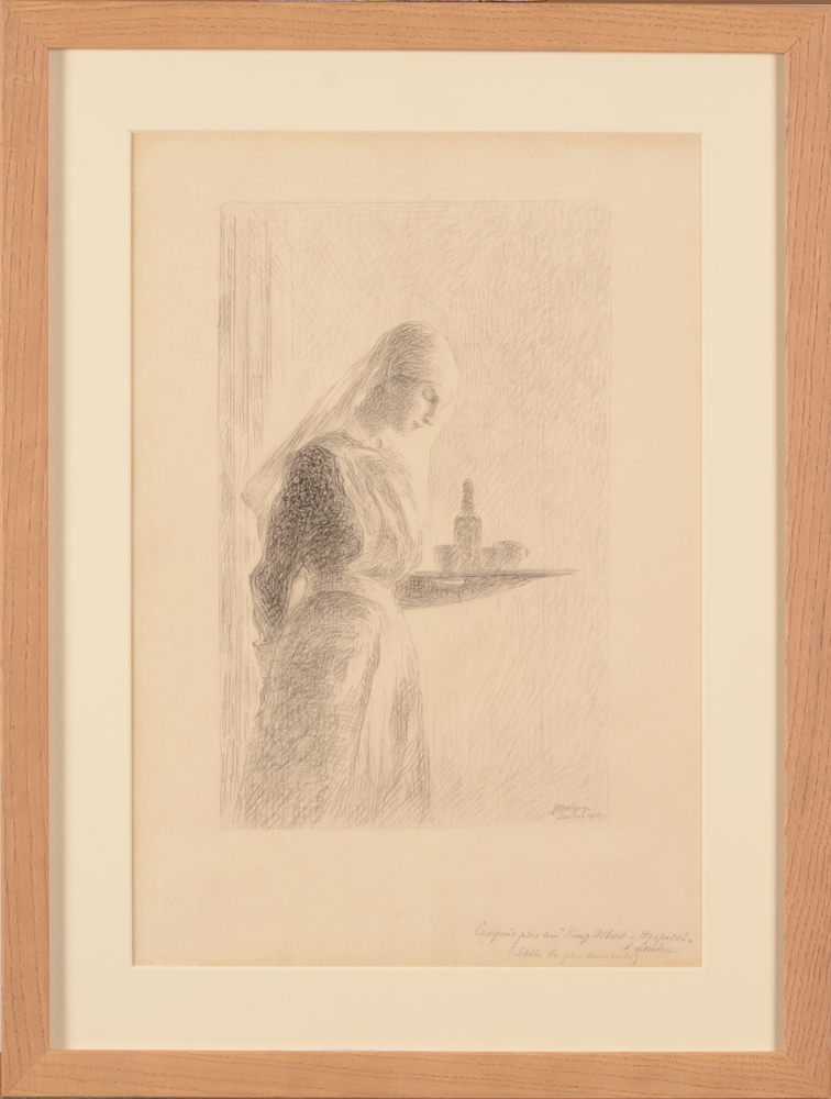 Jenny Montigny — Zeldzame tekening van de Londense periode uit 1918.&nbsp;