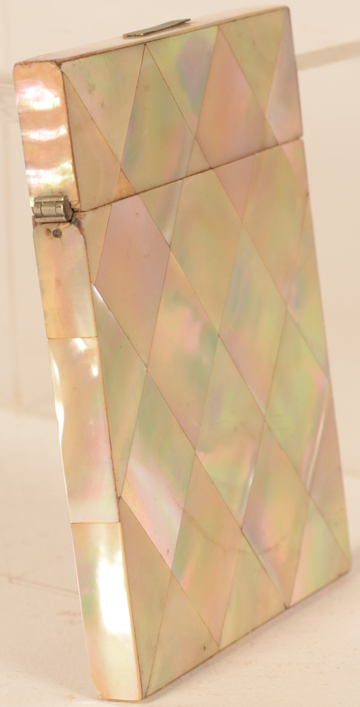Mother of pearl card case — Profile view