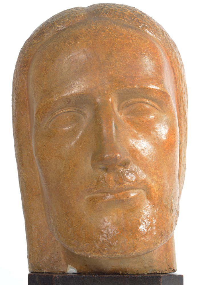 Geo Vindevogel The head of Christ (head of a man) 1941 — Detail of the front of the head