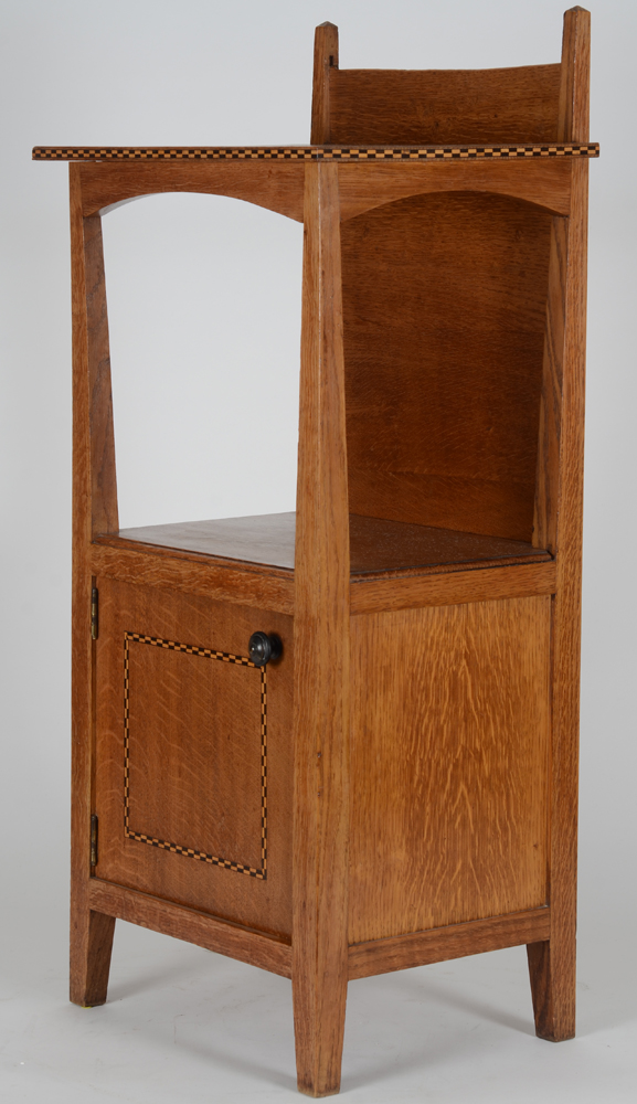 Richard Acke (design) and Victor Acke (execution), two made to order arts and crafts nightstands, ca — side view of the second stand