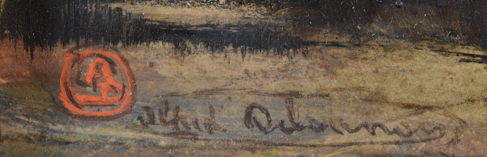Alfred Delaunois — Monogram signature and signature by the artist bottom left
