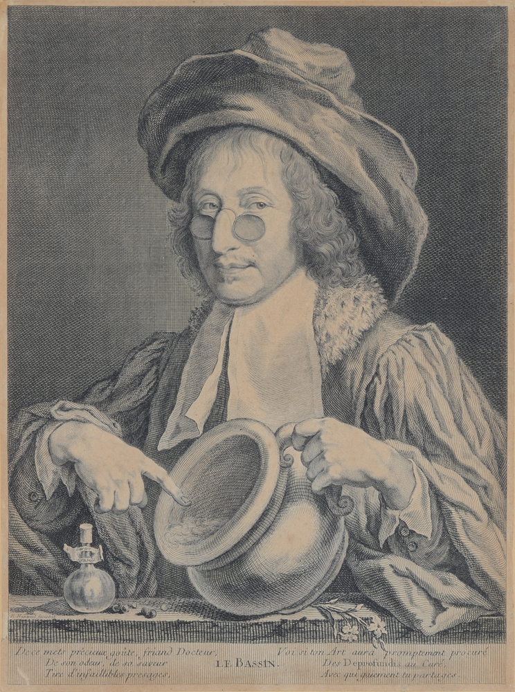 Robert Nanteuil  — Le bassin ou supposé le portrait stairique de François Guenant, médecin particulier de la Reine