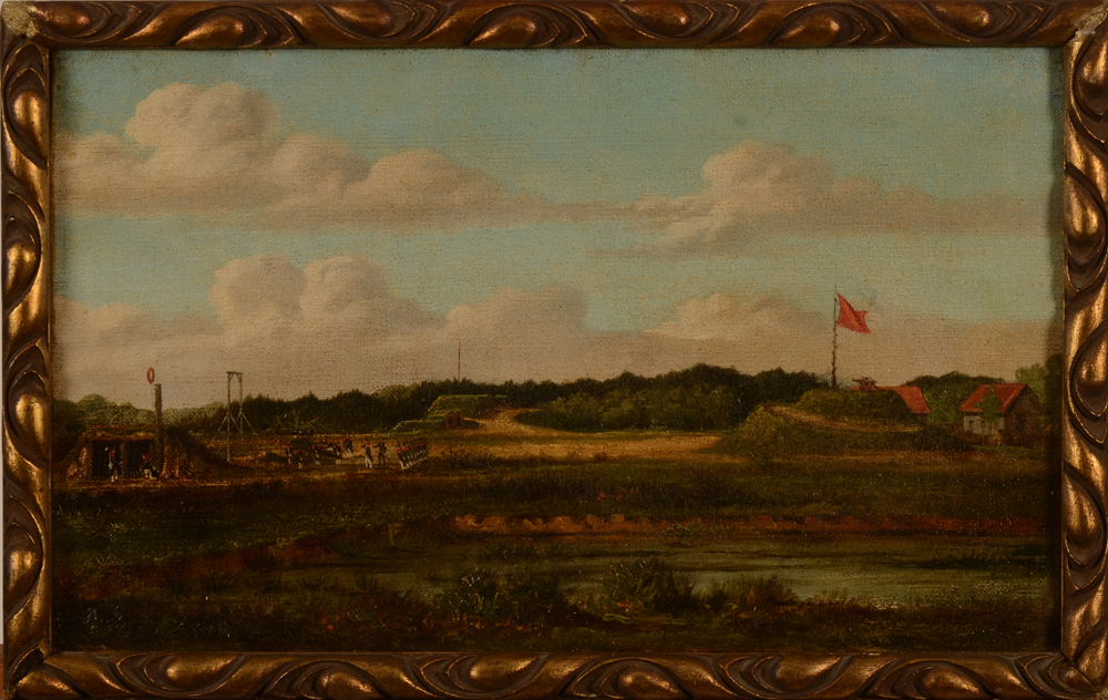 J. Noel — Souvenir de la période d'expérience du nouvel materiel, huile sur toile signée et datée 1878