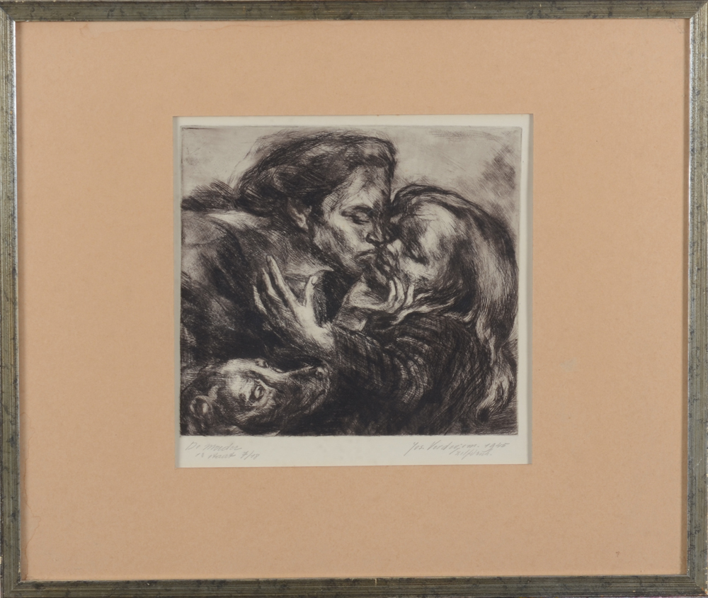 Jos Verdegem — the etching in its frame