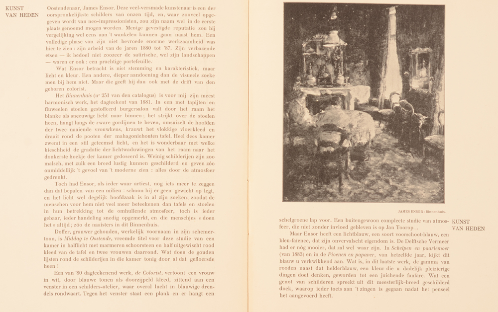 Onze Kunst 1906 — Review of the Kunst Van Heden show, with a.o. Ensor