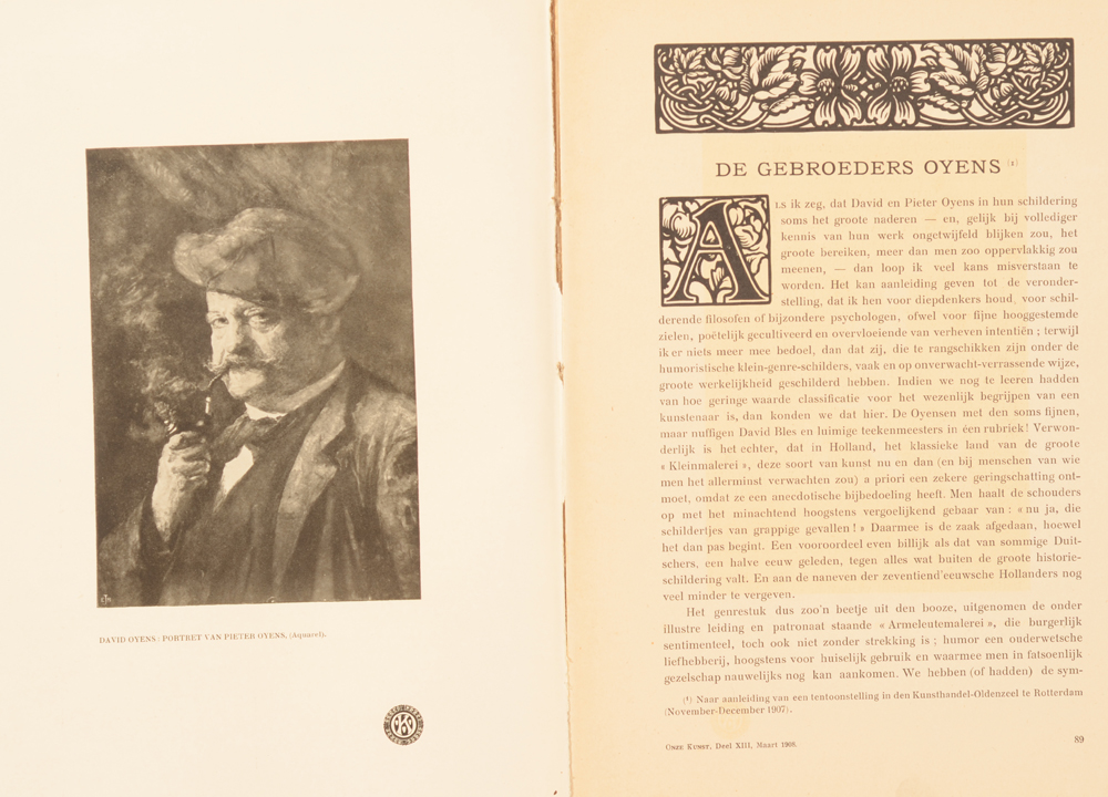 Onze Kunst 1908 — Article on the Oyens brothers