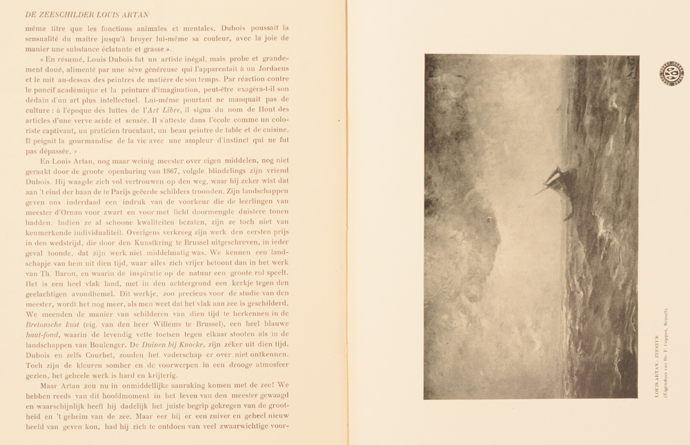 Onze Kunst 1909 — Article on Louis Artan