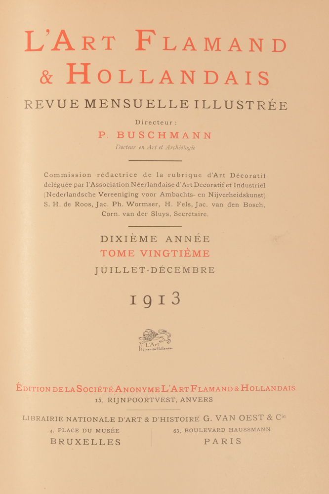 Onze Kunst 1913 — Title page, 2nd half year