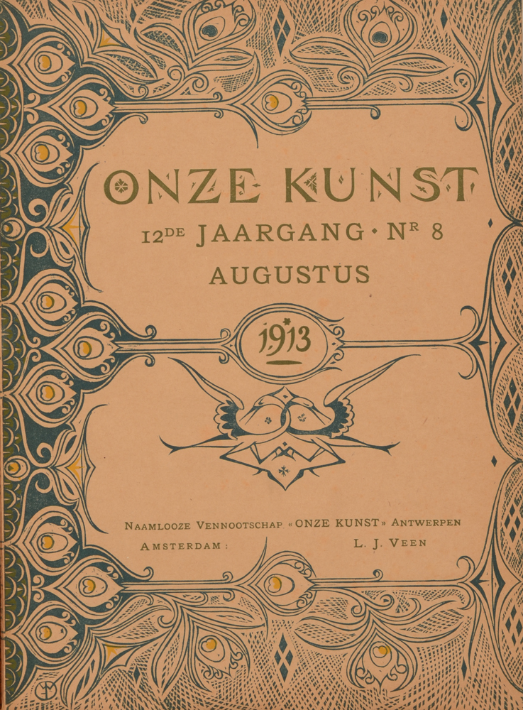 Onze Kunst 1913 — August cover page