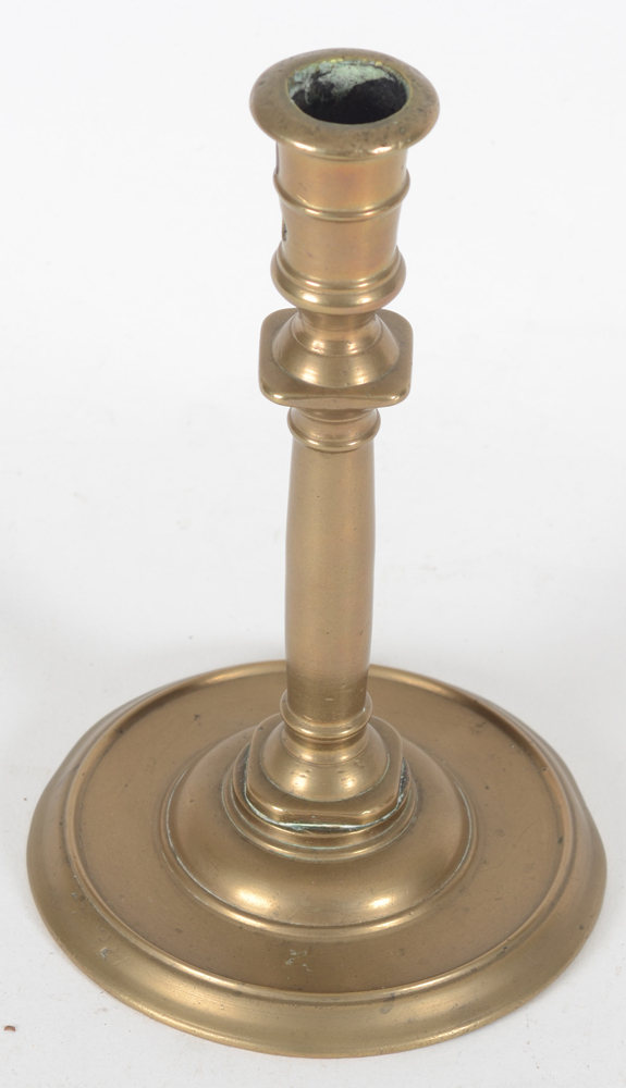 A good 16th century Henri II brass candlestick 'à la Romaine — alternate view from above