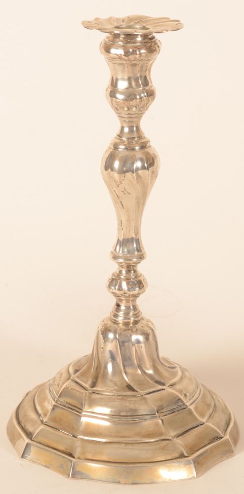 Workshop of Alfred Roger — Detail of one silver candlestick