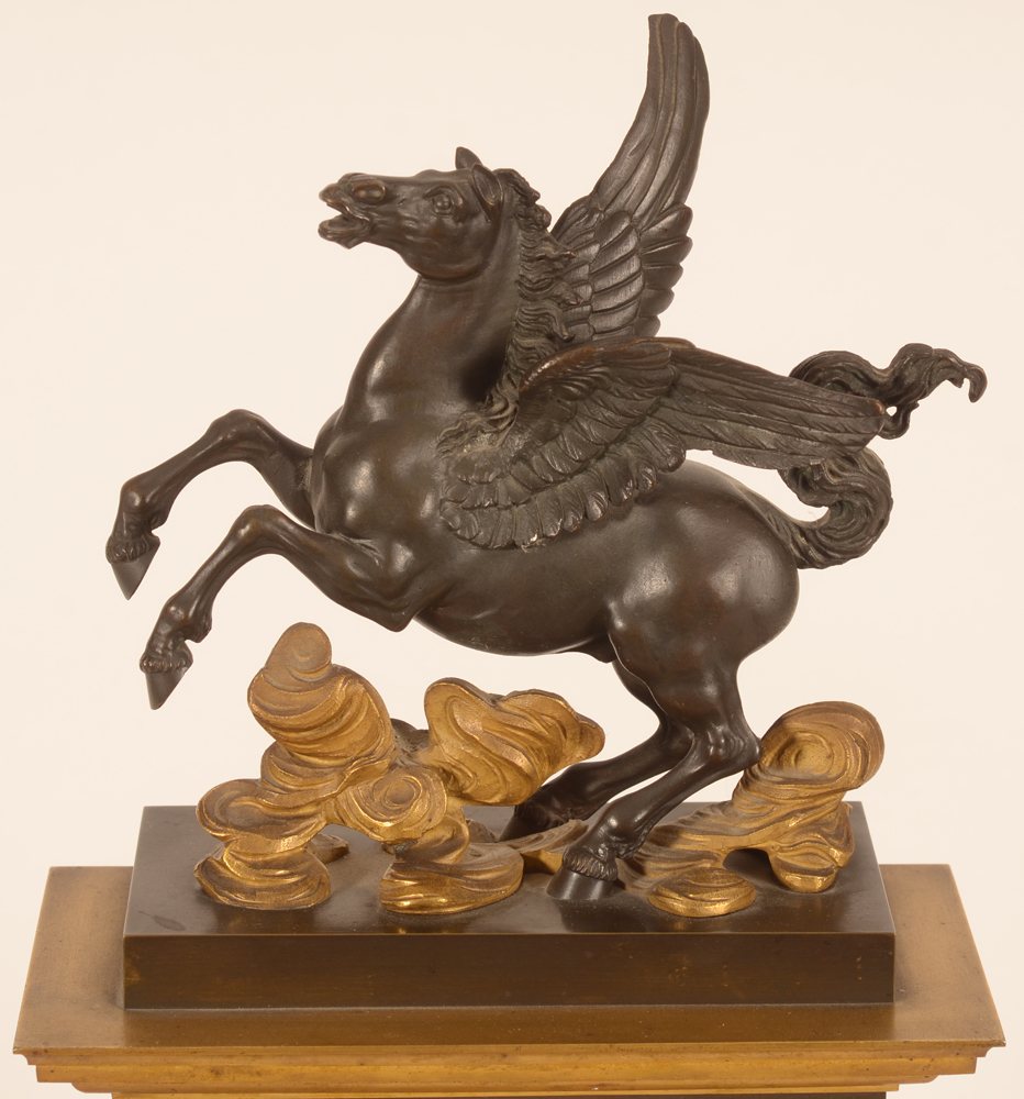 Charles X Pegasus clock — Detail of the bronze sculpture on top
