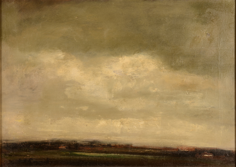 John Permeke — Rare paysage expressioniste de fils ainé de Constant Permeke, huile sur toile signé