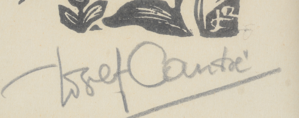 Jozef Cantré — Signature of the artist in pencil, bottom right