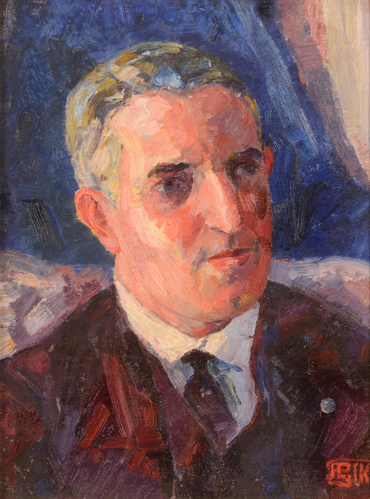 François Pycke Portrait Man — huile sur toile sur carton