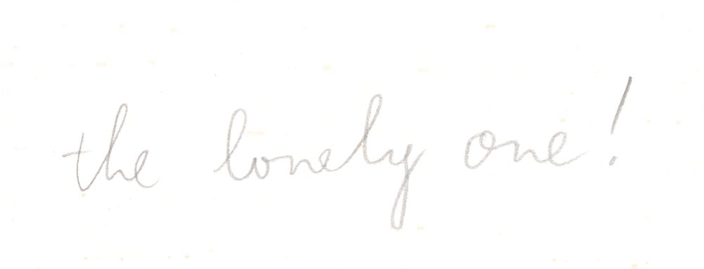 Jürgen Schneider 'The lonely one!' Title — Title on the back of the sheet in pencil.&nbsp;
